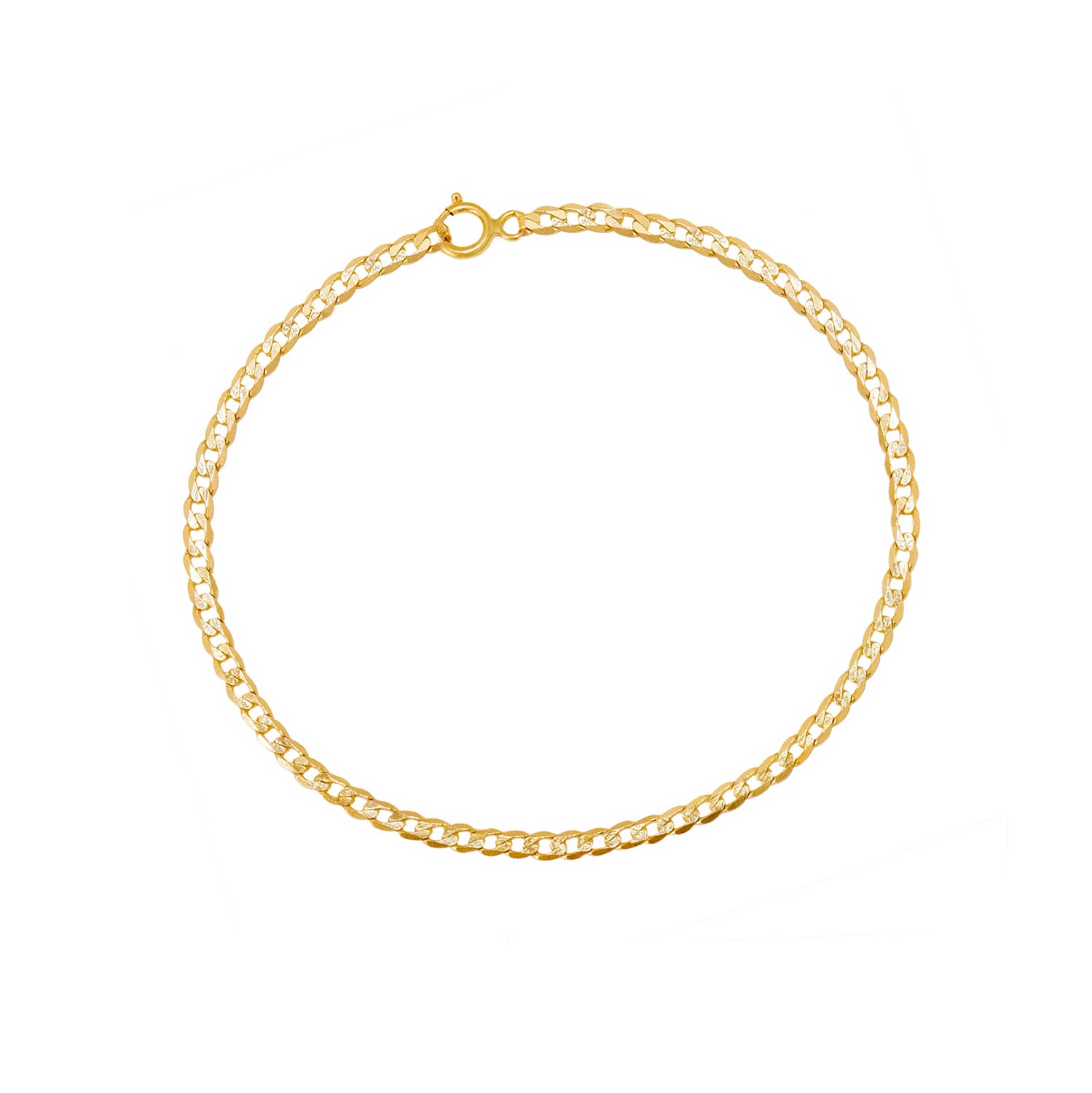 14K Dainty Cuban Link Chain Bracelet 14K Yellow Gold / 7.5 Inches by Baby Gold - Shop Custom Gold Jewelry