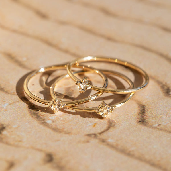 Element Ring | 14k Gold & White Sapphire