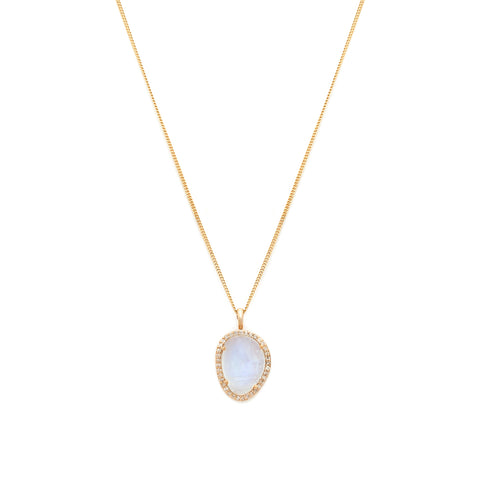 Etereo Necklace | 14k Gold, Moonstone & Diamond