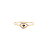 Evil Eye Ring | 14k Gold, Sapphire & Diamond