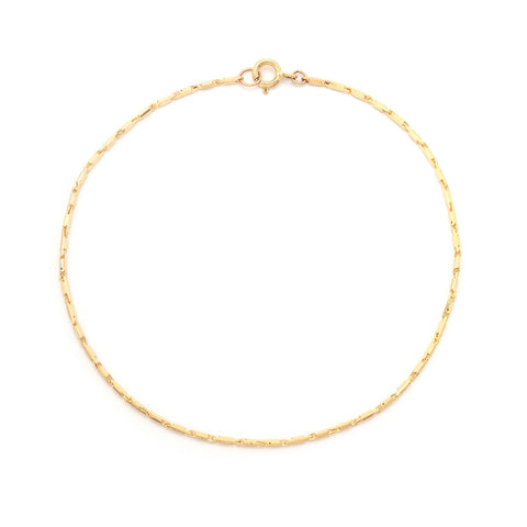 Golden Line Chain Bracelet | Solid 14k Gold
