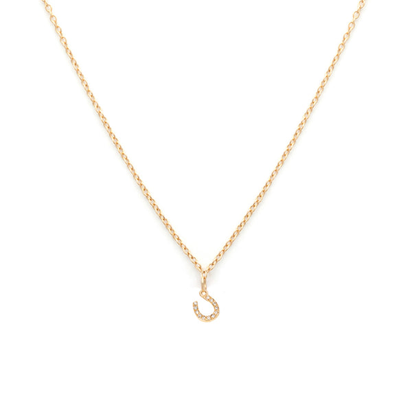 Horseshoe Necklace | 14k Gold & Diamond