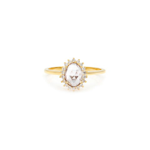 Mini Antiquity Ring | 14k Gold & White Topaz