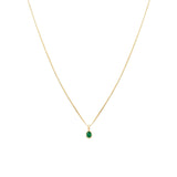 Petite Oval Necklace | 14k Gold & Emerald