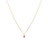 Petite Oval Necklace | 14k Gold & Pink Sapphire