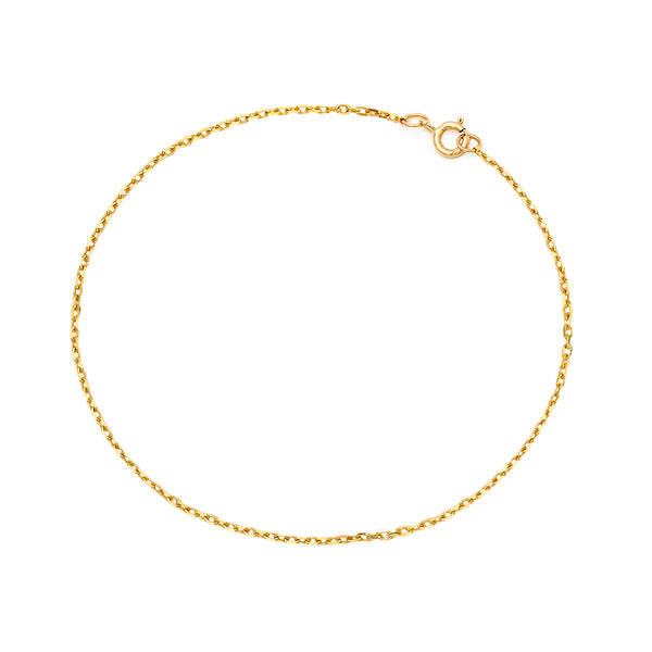 Silken Rolo Chain Anklet | Solid 14k Gold