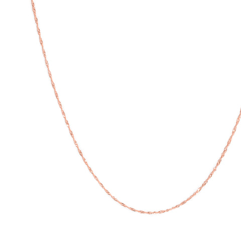 Singapore Chain Necklace | Solid 14k Rosegold