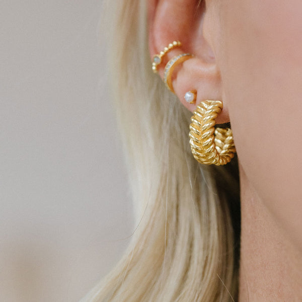 Braided Bold Hoops | Gold