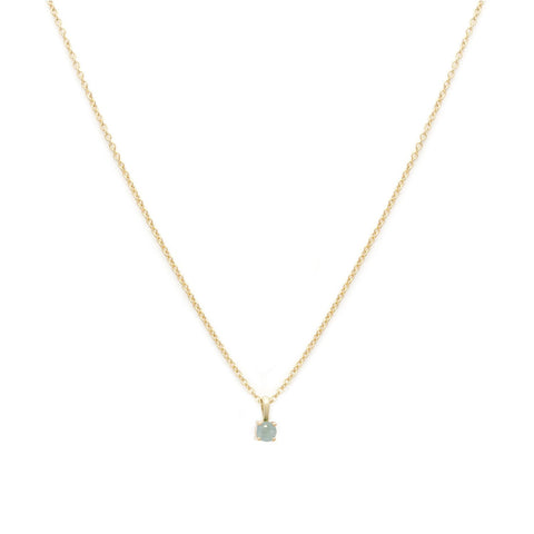 Birthstone Necklace | Gold & Aquamarine