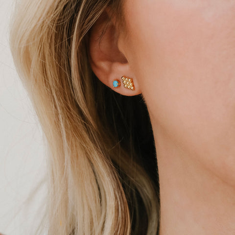 Element Studs | Gold & Turquoise