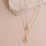 Love Token Necklace Round | 14k Gold & Diamond