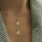 Love Token Necklace Round | 14k Gold & Diamond