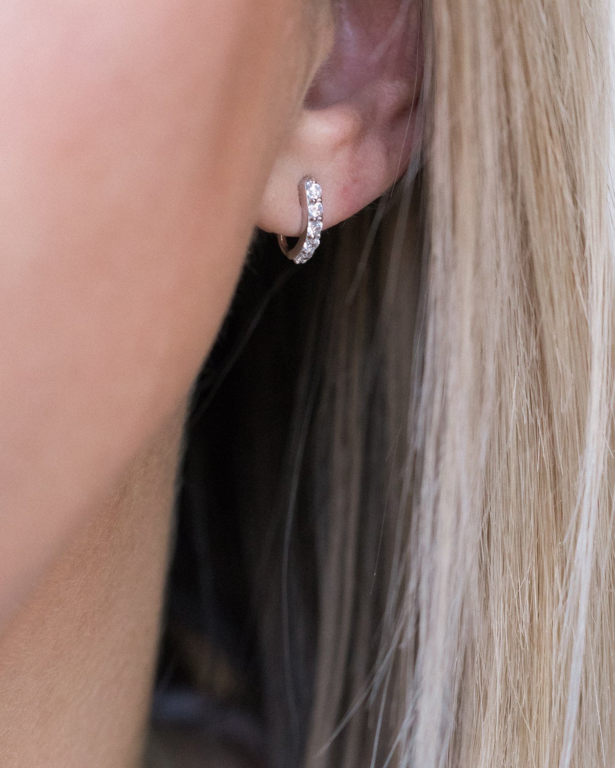 Leah Alexandra demi hoops sterling silver huggie hoops
