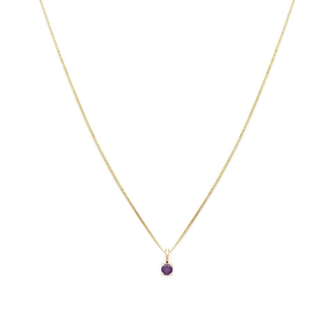 Leah Alexandra amethyst 14k gold birthstone february necklace element necklace