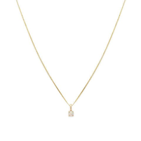 Leah Alexandra opal october birth stone 14k gold necklace