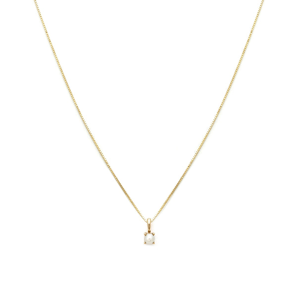 Leah Alexandra pearl birthstone 14k gold necklace