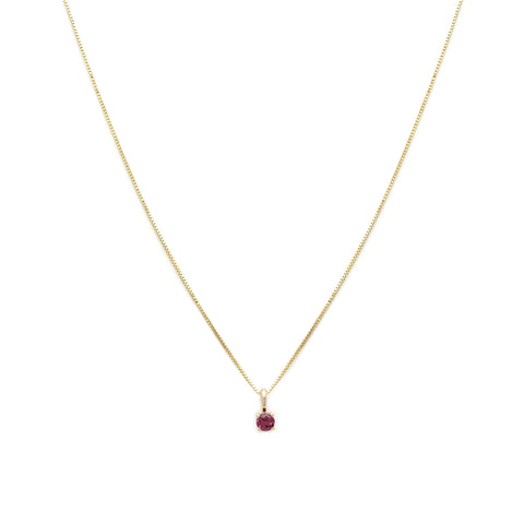 Leah Alexandra 14k gold ruby birthstone element necklace