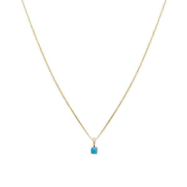 Leah Alexandra turquoise december birth stone 14k gold necklace