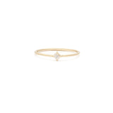 Leah Alexandra white sapphire april birthstone stacking ring 14k gold