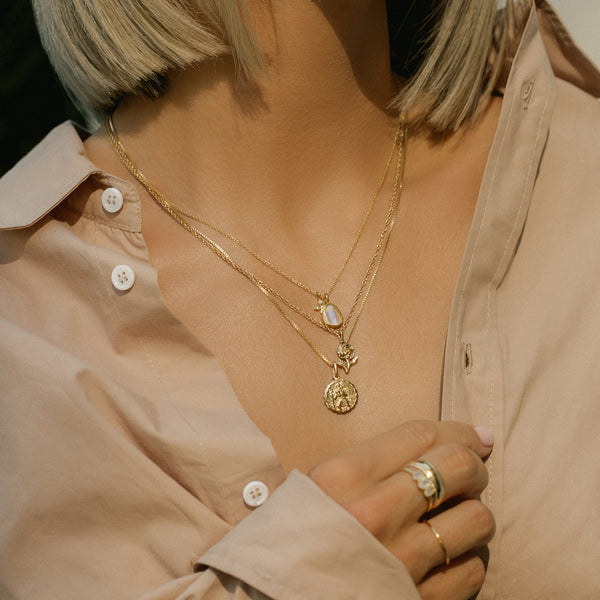 Leah Alexandra St Christopher Pendant gold necklace