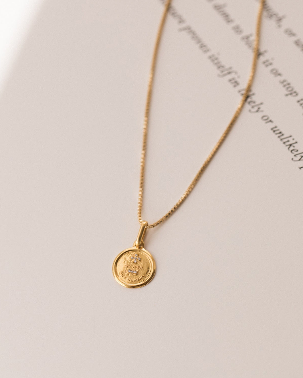 Leah Alexandra parisian jewelry antique inspired love token necklace qu'hier que demain