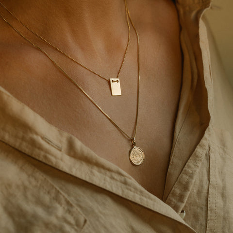 Leah Alexandra gold mayan calendar pendant necklace