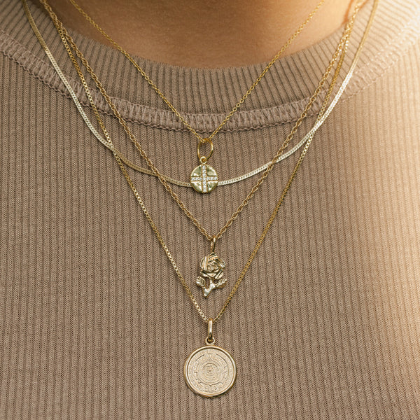 Leah Alexandra gold mayan calendar pendant necklace