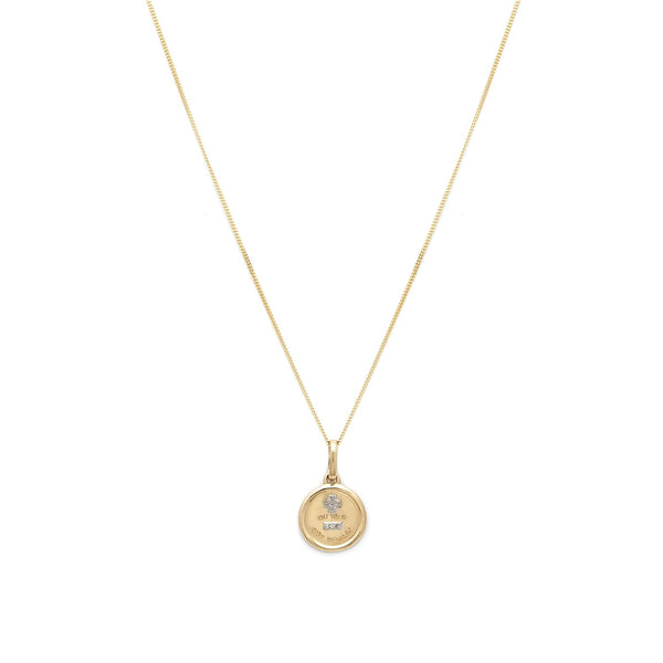 Leah Alexandra 14k gold love token pendant with diamonds