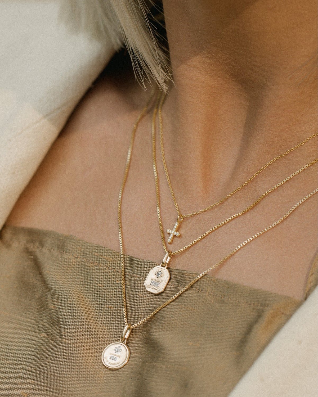 Leah Alexandra parisian jewelry antique inspired love token necklace qu'hier que demain