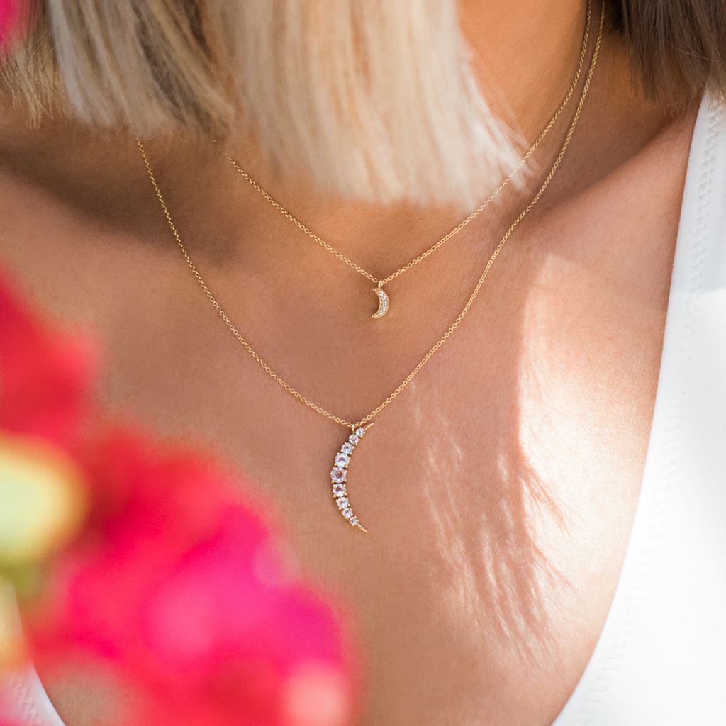 Crescent Moon Layered Necklace – The Songbird Collection