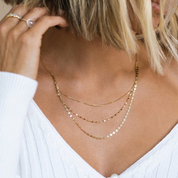 Shimmer 3-Layer Necklace | 10k Gold