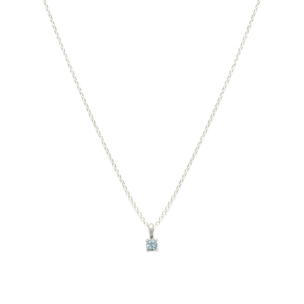 Birthstone Necklace | Silver & Aquamarine