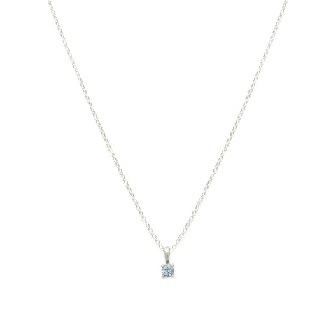 Birthstone Necklace | Silver & Aquamarine