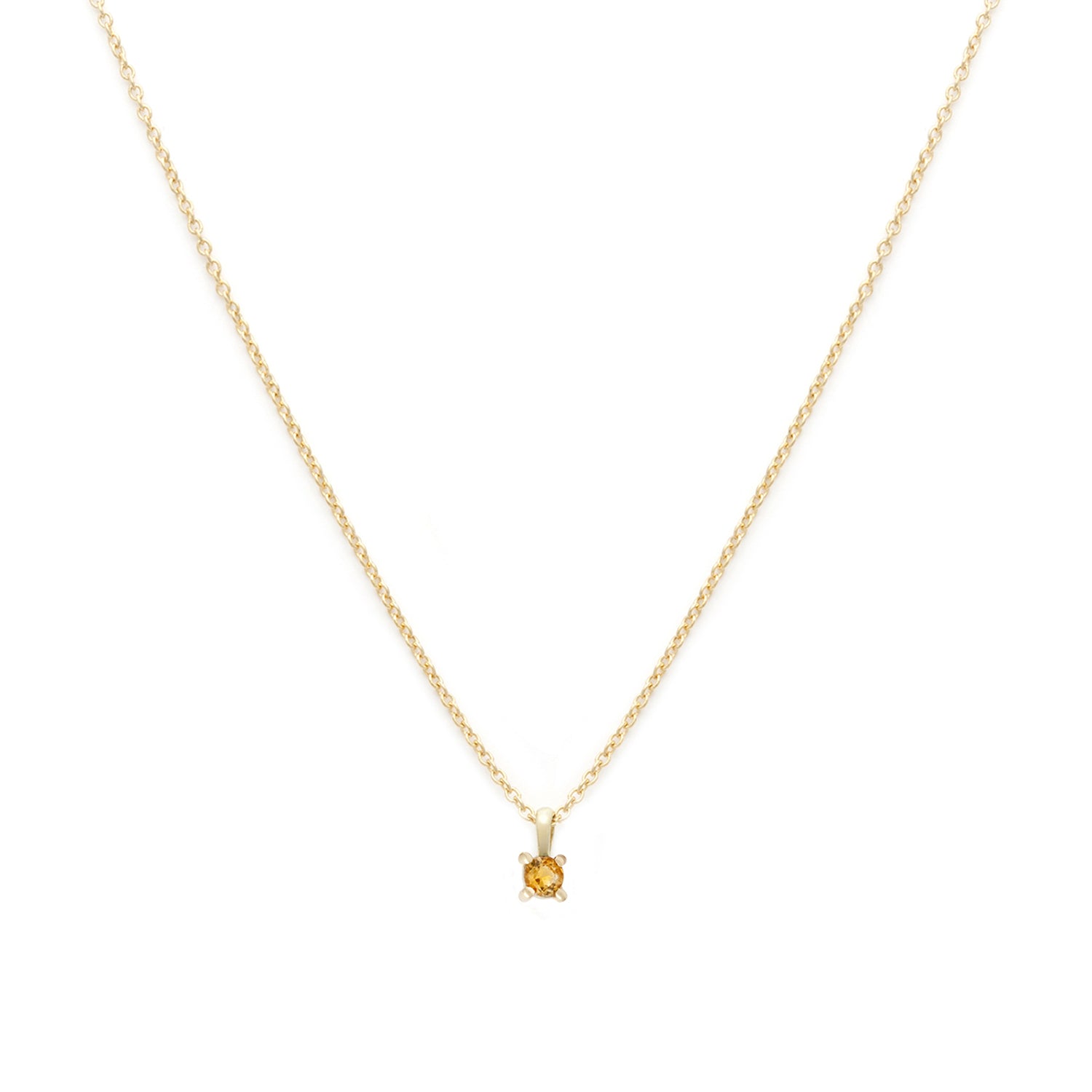 Birthstone Necklace | Gold & Citrine