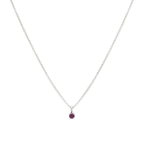 Birthstone Necklace | Silver & Garnet