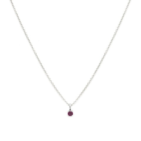 Birthstone Necklace | Silver & Garnet