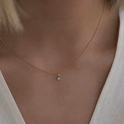 Birthstone Necklace | Gold & Opal