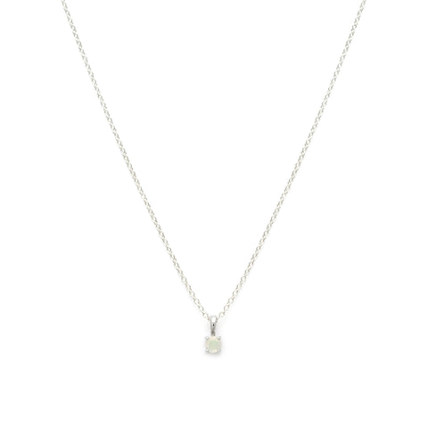 Birthstone Necklace | Silver & Opal