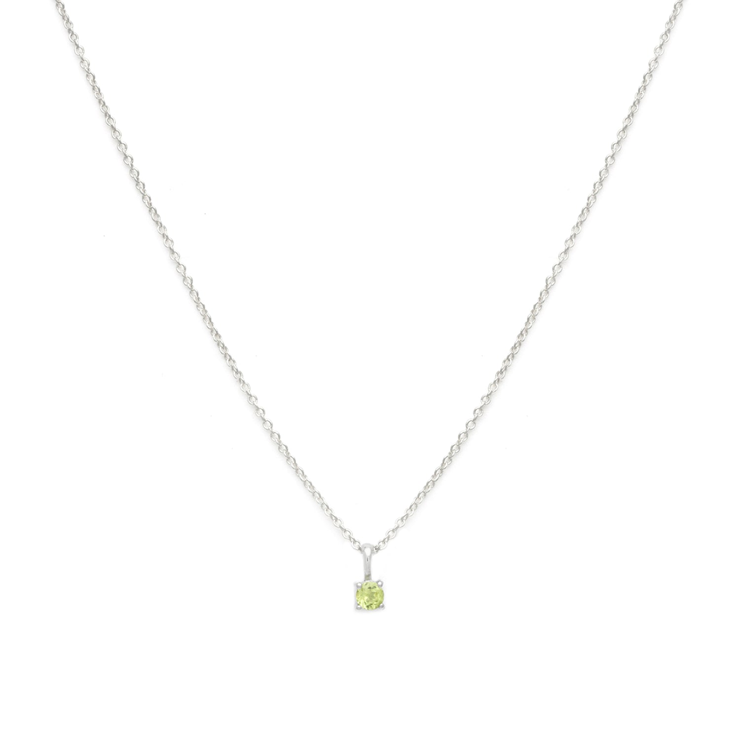 Birthstone Necklace | Silver & Peridot