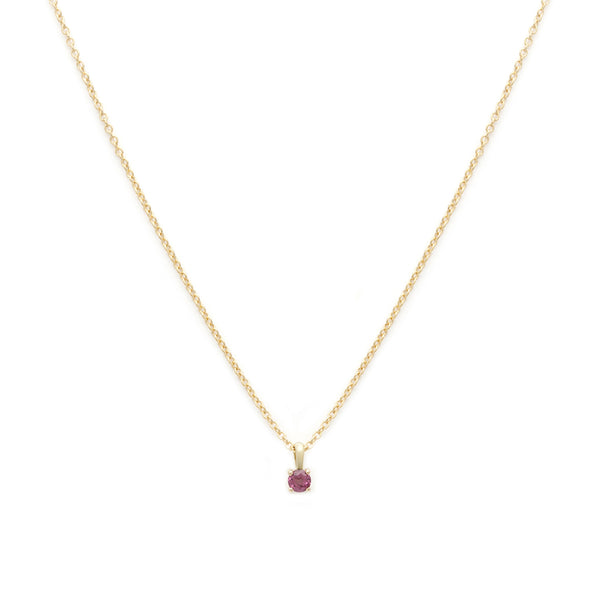 Birthstone Necklace | Gold & Ruby