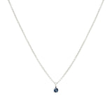 Birthstone Necklace | Silver & Sapphire