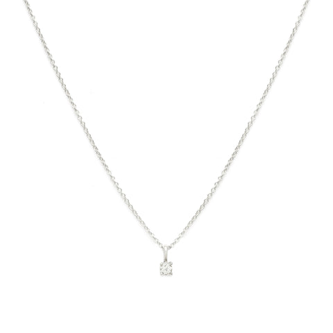 Birthstone Necklace | Silver & White Topaz