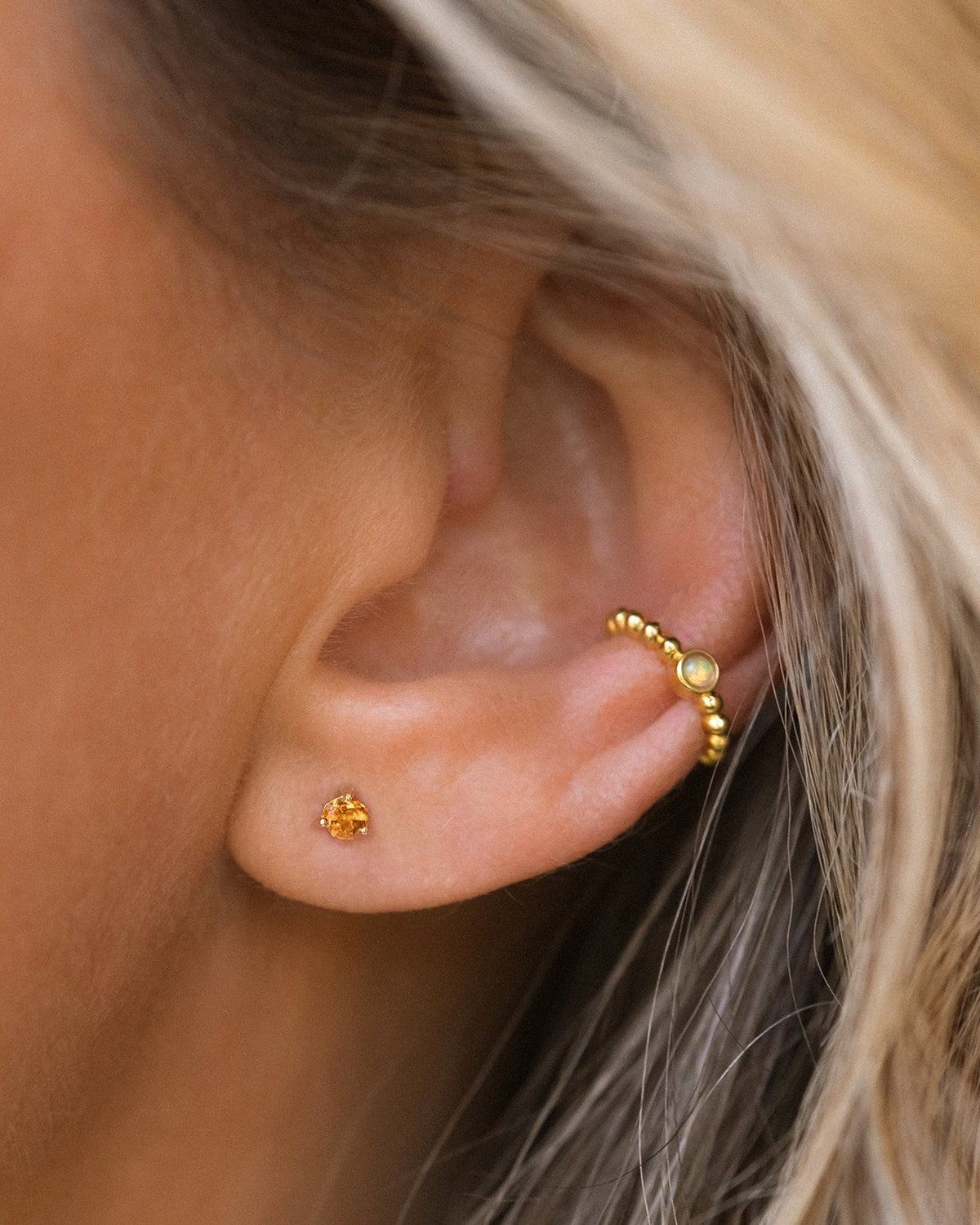 Citrine Birthstone Studs