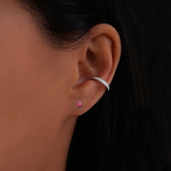 Element Studs | Silver & Ruby