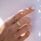gold moonstone antique inspired ring