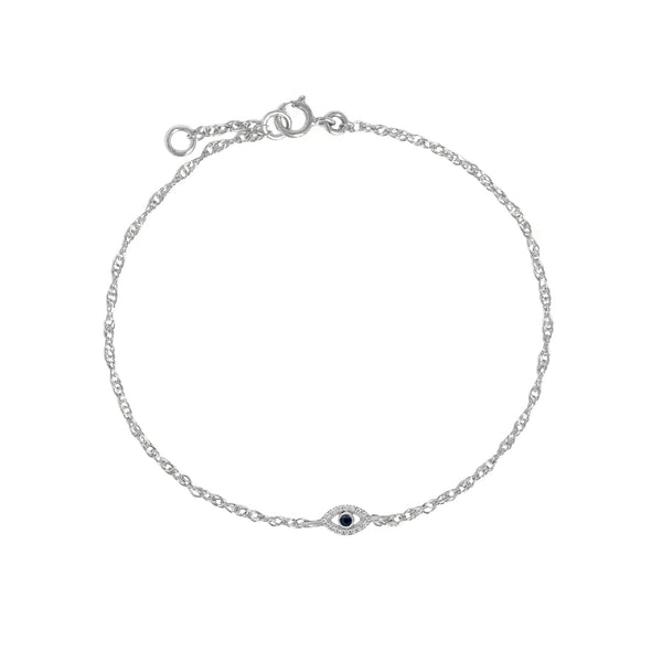 Evil Eye Bracelet | Silver and Sapphire