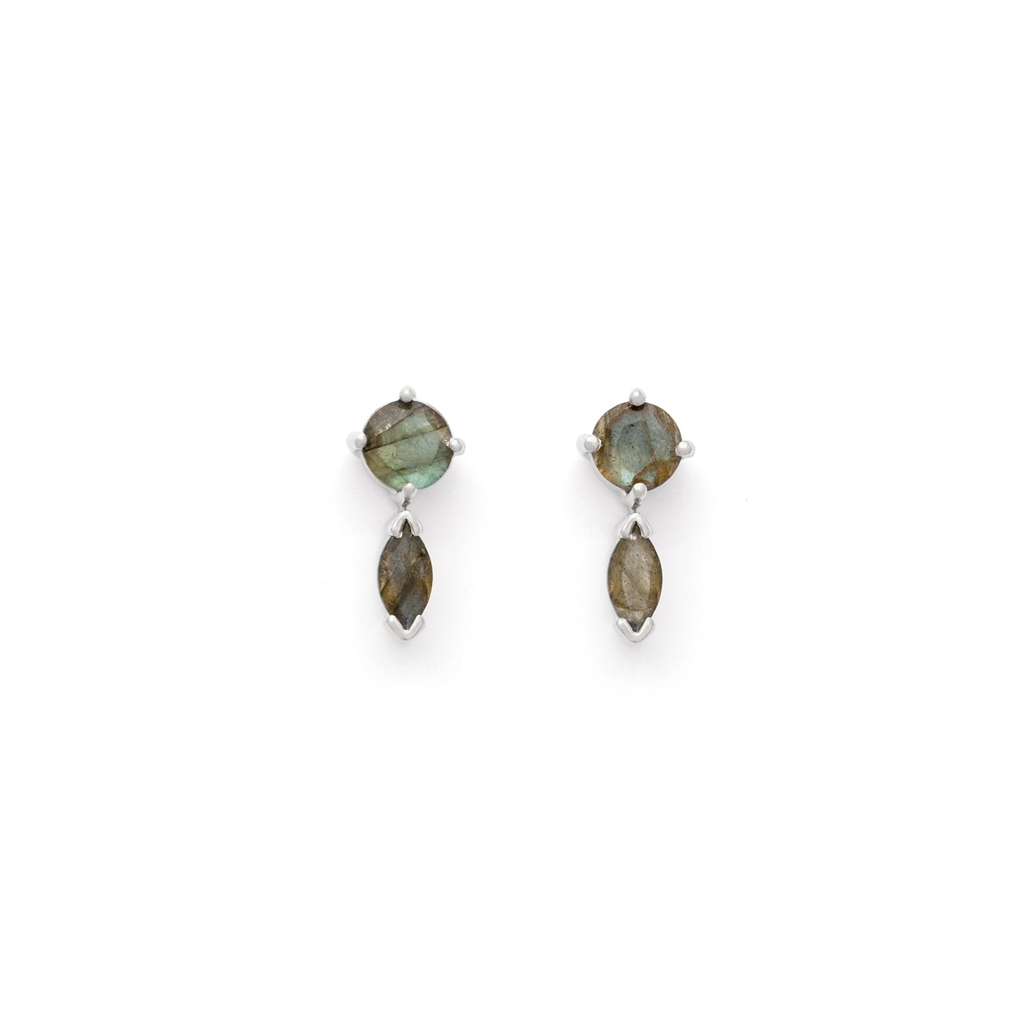 LEAH ALEXANDRA LABRAORITE STERLING SILVER FLING STUDS