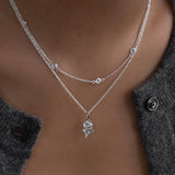 Rose Necklace | Silver