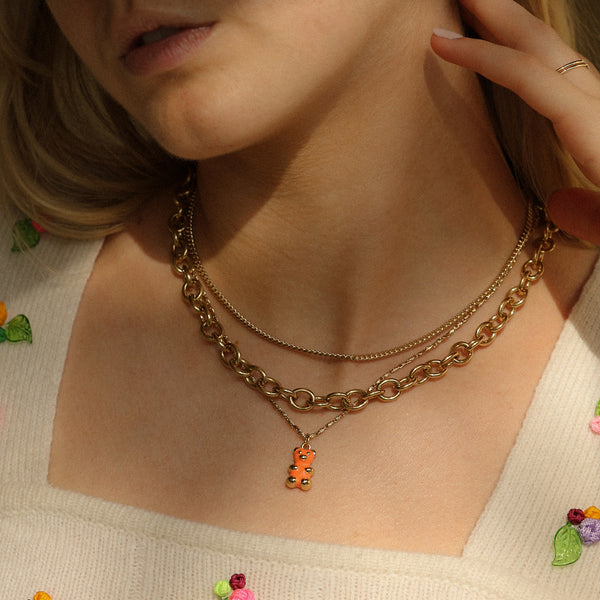 Gummy Neon Necklace | Orange