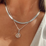 Love Token Necklace Round | Silver